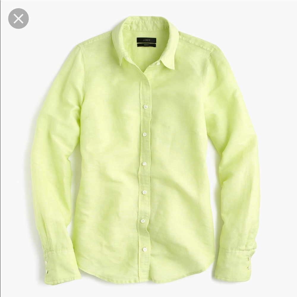 ✨ J. Crew Perfect Shirt in Crosshatch Linen ✨